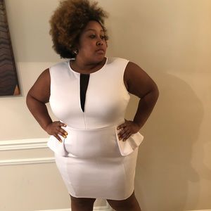 White peplum body-con